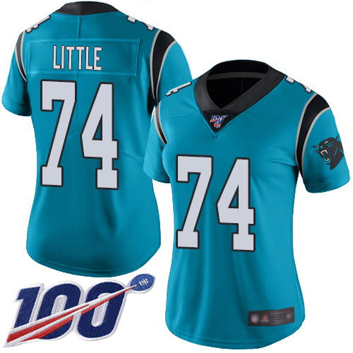 Carolina Panthers Limited Blue Women Greg Little Jersey NFL Football 74 100th Season Rush Vapor Untouchable